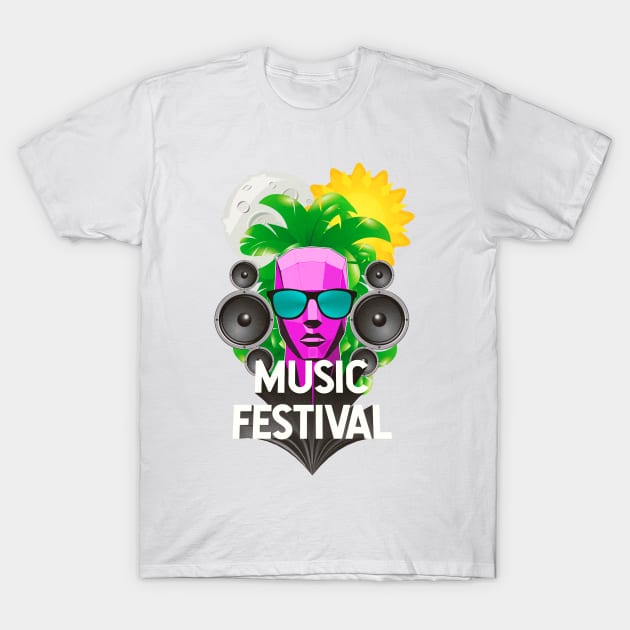 Music Festival Sunglasses Night and Day T-Shirt by bestcoolshirts